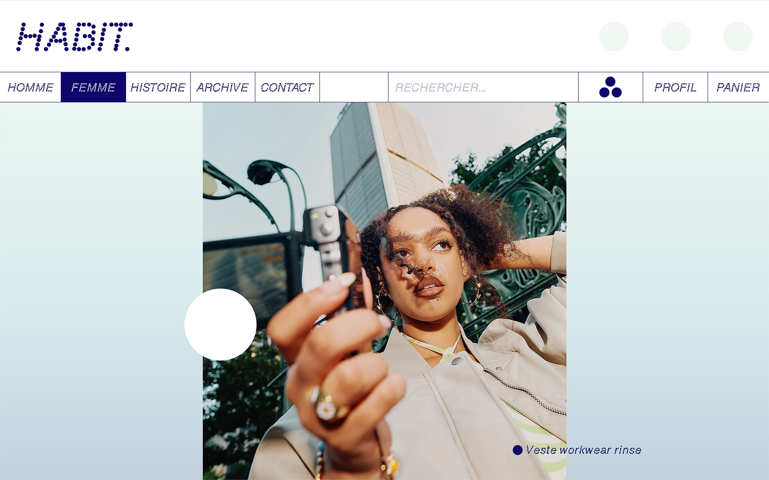 Site internet page femme