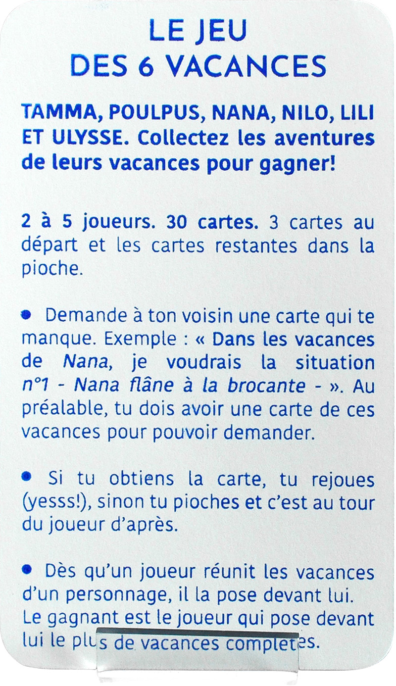 Notice d'utilisation du jeux de cartes